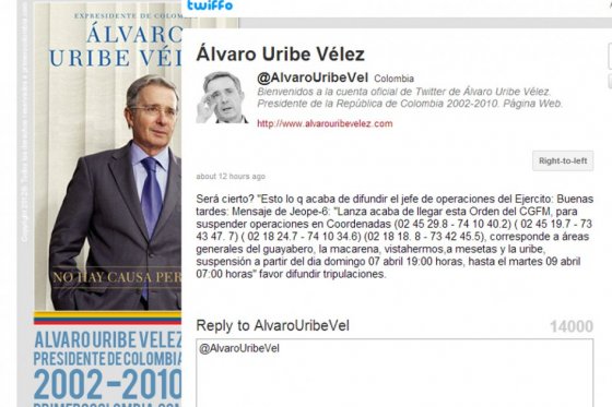 Ejército pide que renuncie oficial que filtró coordenadas a Uribe