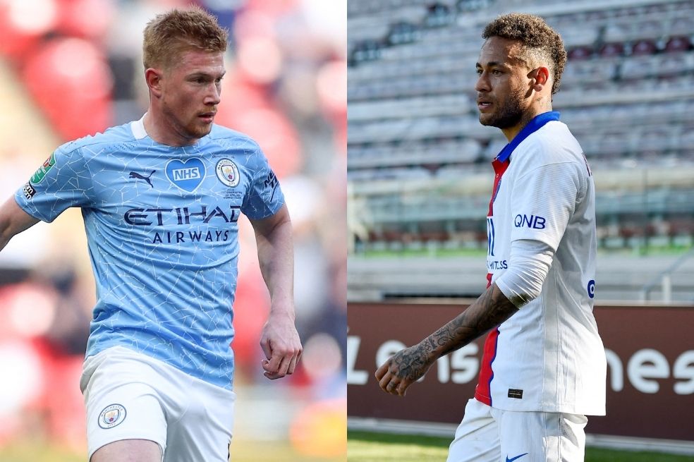 Neymar y De Bruyne marcarán el ritmo en el partido entre City y PSG por Champions