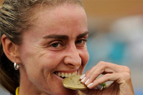 María Luisa Calle, experimentada pedalista en los mundiales de pista. foto: AFP 