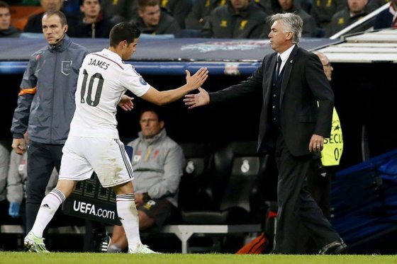 Ancelotti rendido a James: «Es un jugador de gran talento, distinto»