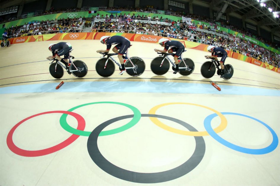 Ciclistas de pista de la delegación de Gran Bretaña en los Olímpicos. Foto: AFP