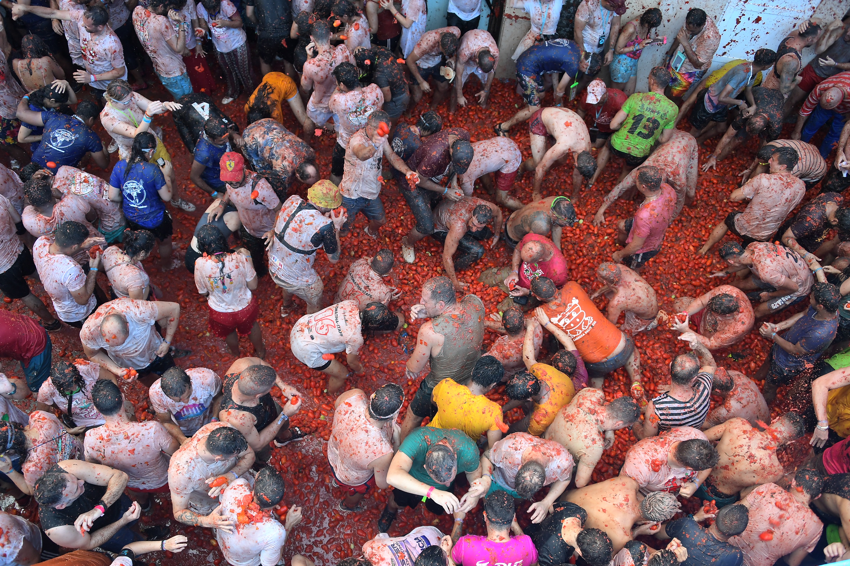 Vuelve “la Tomatina”, la guerra de tomates de un pueblo de España