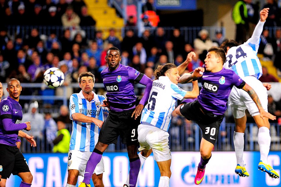 Málaga eliminó al Porto de los colombianos Jackson y James