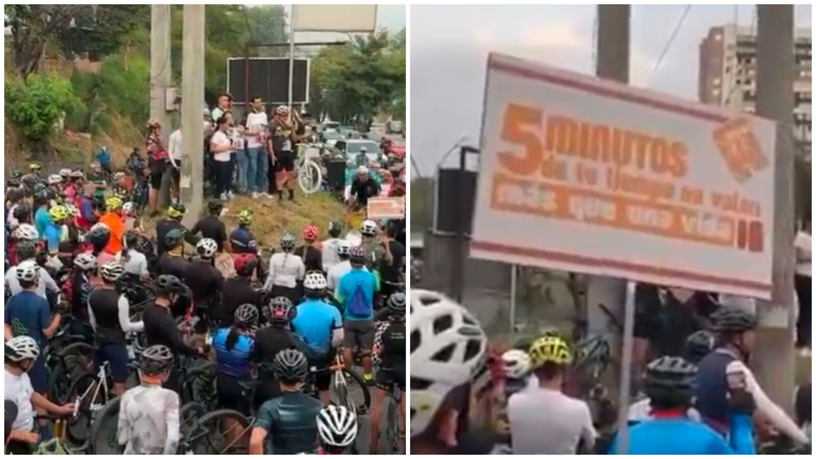 Plantón de ciclistas en Bucaramanga: pidieron justicia por la muerte de un hombre