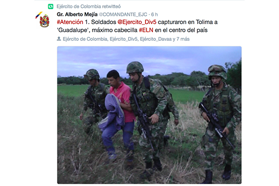 Ejército captura a ‘Guadalupe’ y ‘Mono Wilder’, cabecillas del Eln