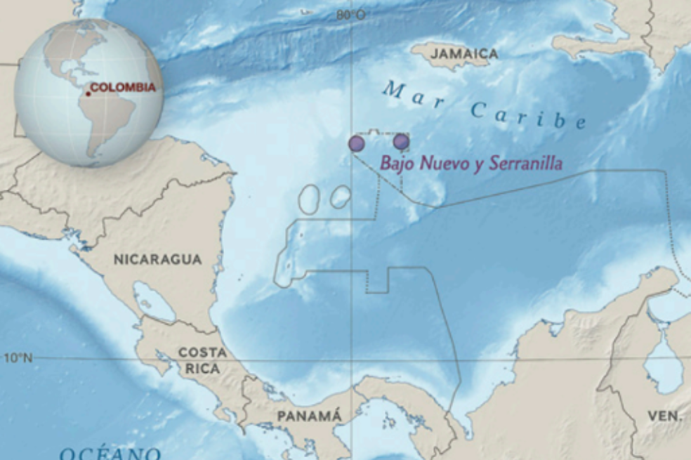 Mapa de la ubicación de la nueva área marina protegida.