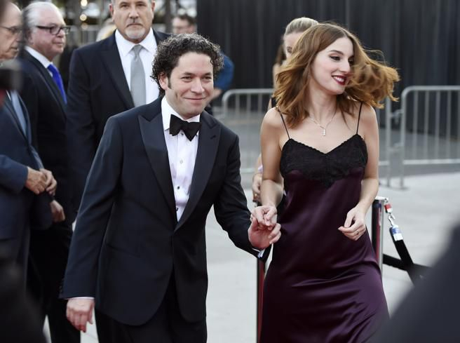 Gustavo Dudamel and Maria Valverde at photocall for premiere of