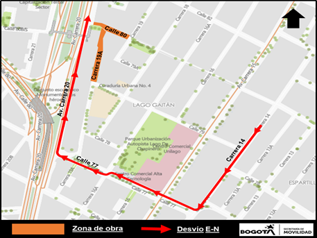 Desvío Sentido Oriente - Norte.