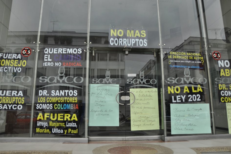 Protesta de músicos y compositores para exigir cambios en Sayco