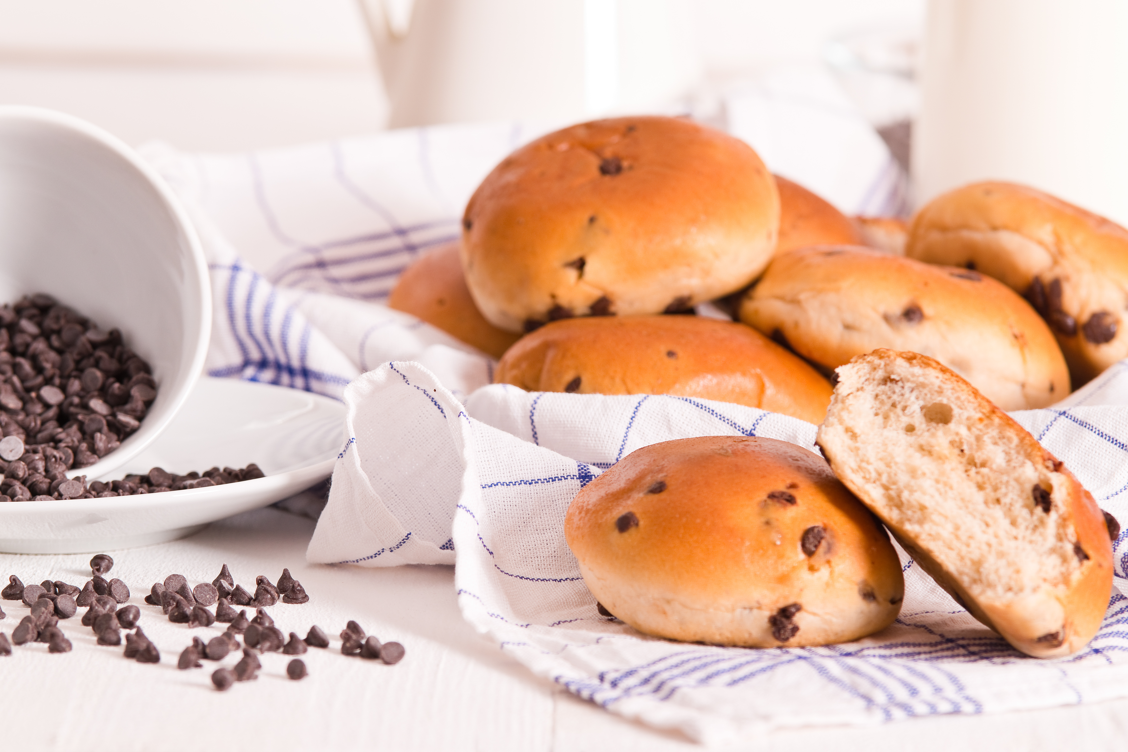 Pan brioche con chips de chocolate