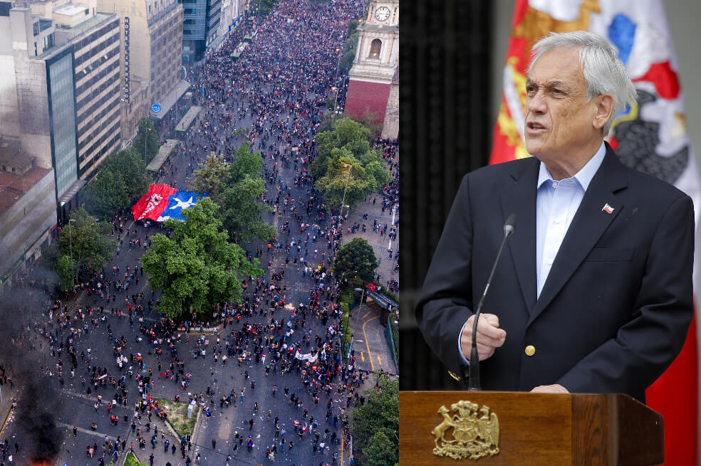 Presidente de Chile pidió renuncia a todos sus ministros y levantará toque de queda