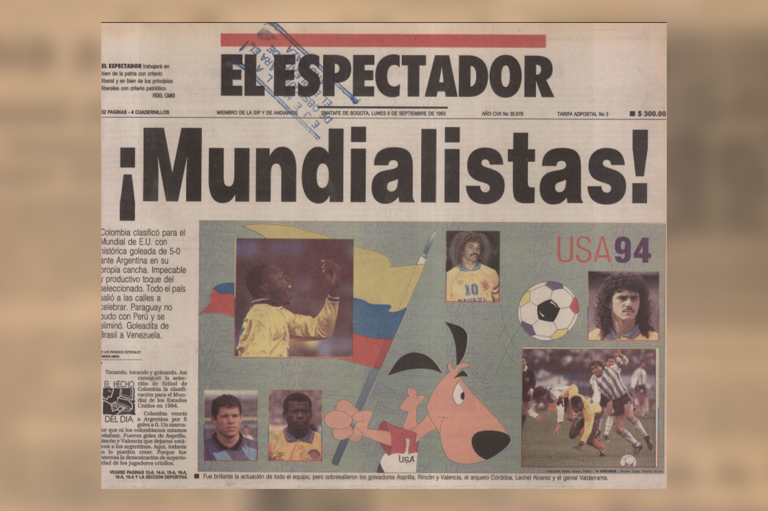 Las portadas de El Espectador de las clasificaciones de Colombia a los Mundiales