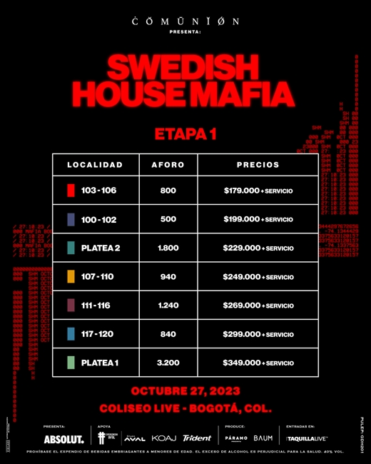 Etapa 1 Swedish House Mafia Bogotá 2023.