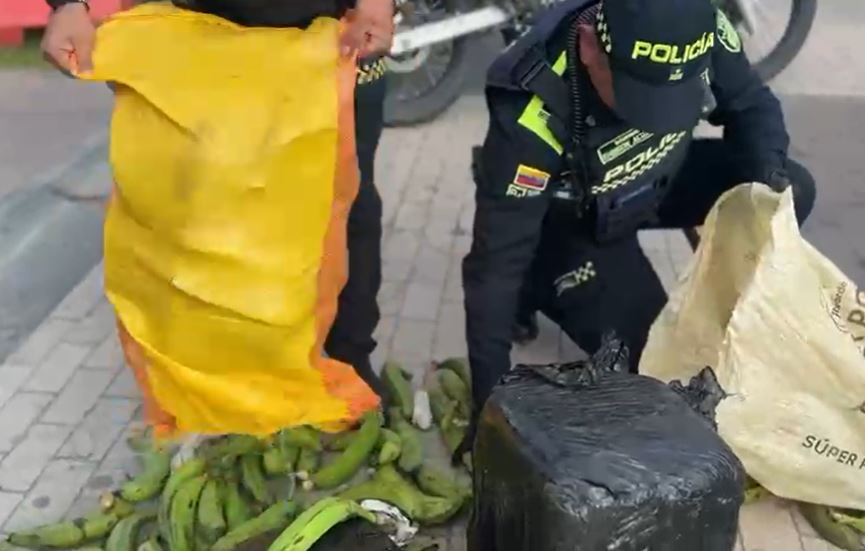 Marihuana oculta en plátanos: así hallaron enorme cargamento en la Autopista Sur
