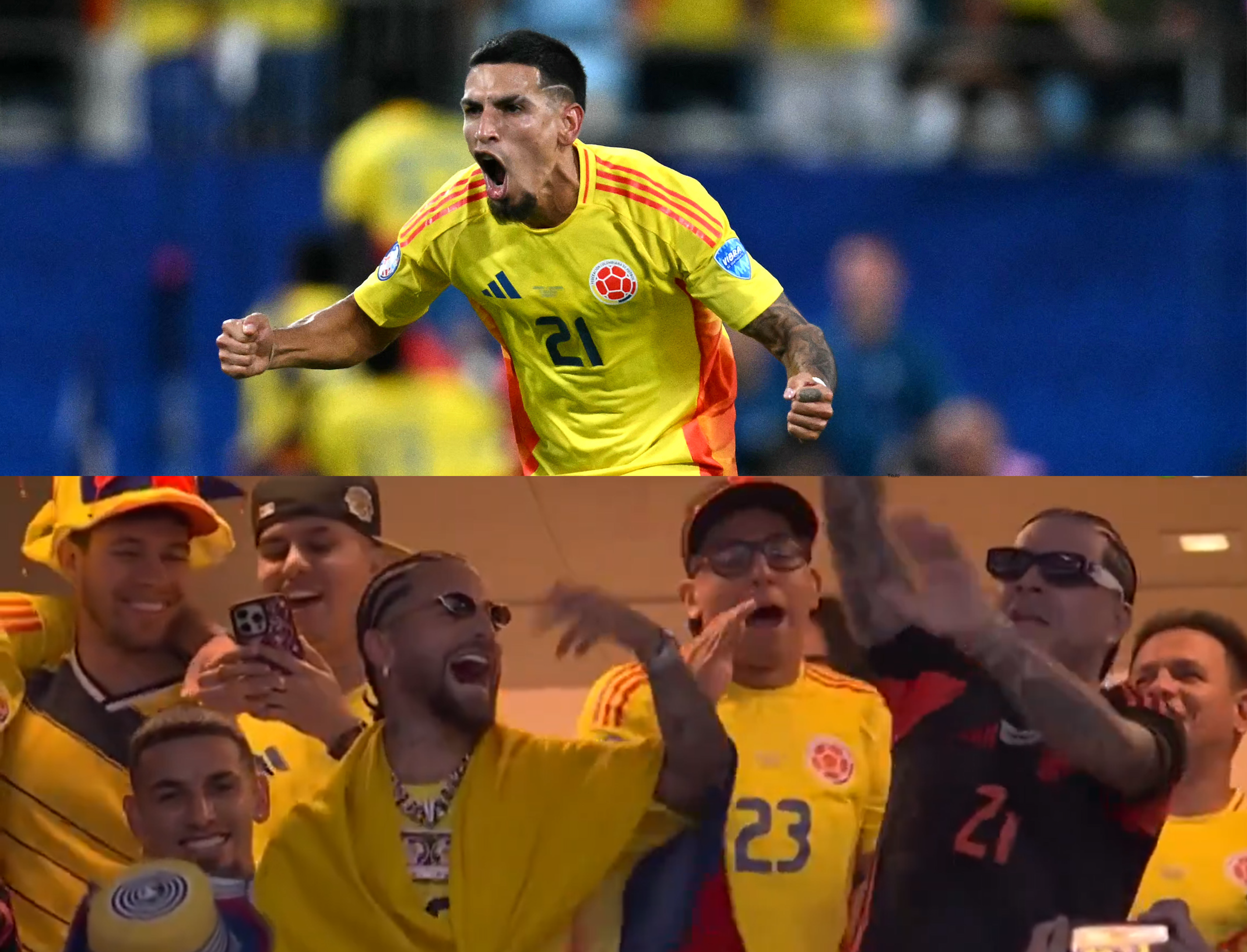En medio del caos: Daniel Muñoz, de fiesta con Maluma y Ryan Castro en el palco