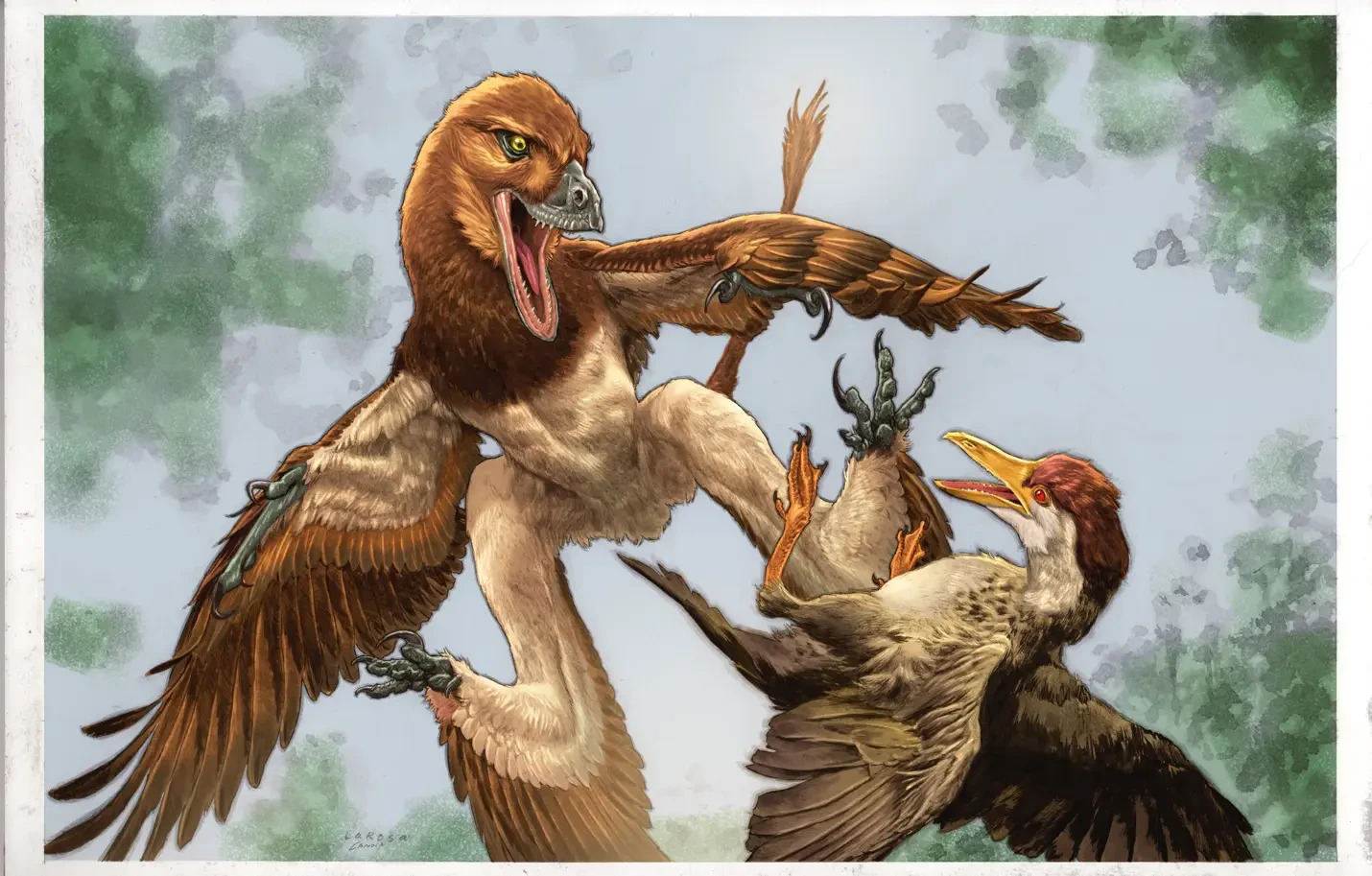 Descubren una especie de dinosaurio, pariente del velociraptor, que cazaba aves primitivas