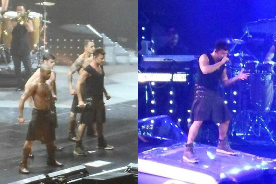 Ricky Martin, blanco de críticas por usar falda en concierto en México