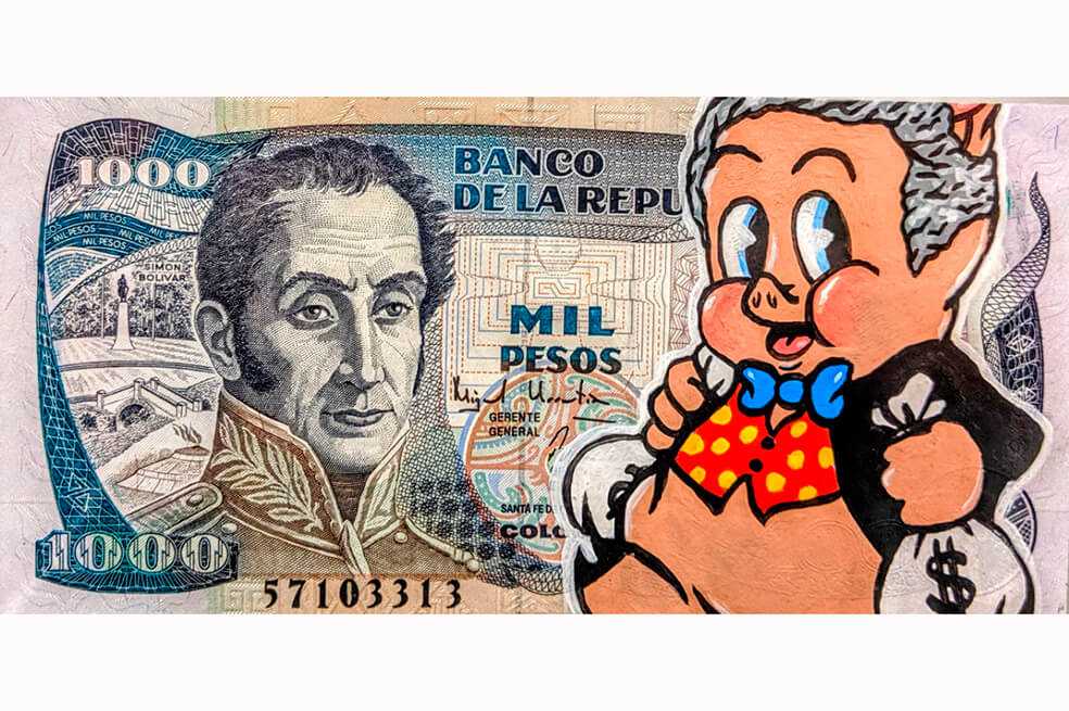 ‘Papel moneda’, la exposición de billetes intervenidos por artistas urbanos