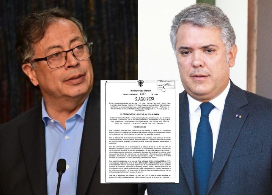 Petro firmó decreto que revoca esquemas de seguridad de algunos funcionarios de Duque