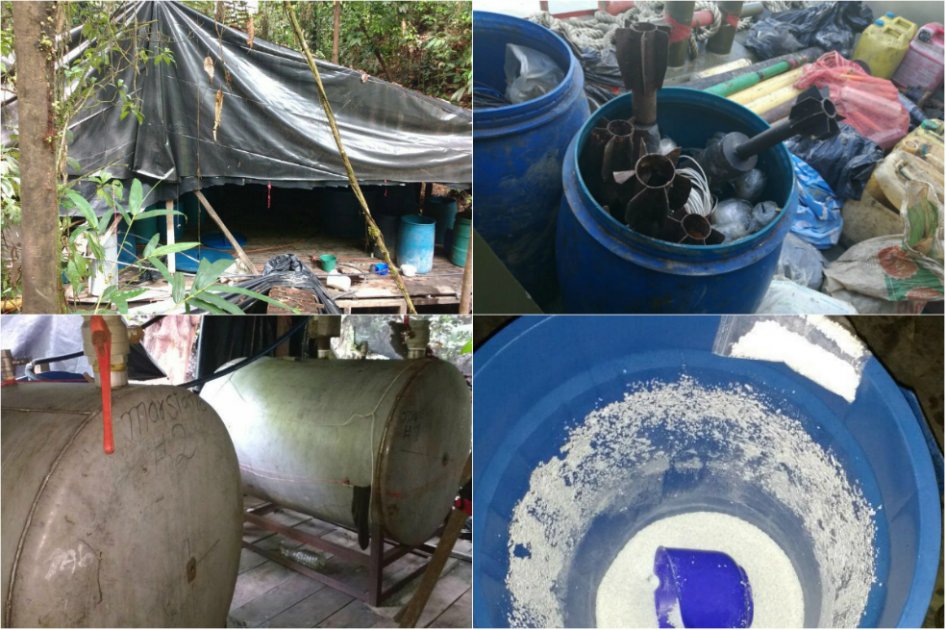 Armada halla campamento de guerra y producción de coca en Cauca