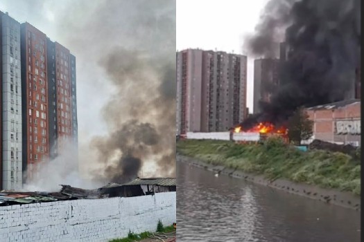 Bomberos controlaron incendio en bodega de reciclaje en el occidente de Bogotá