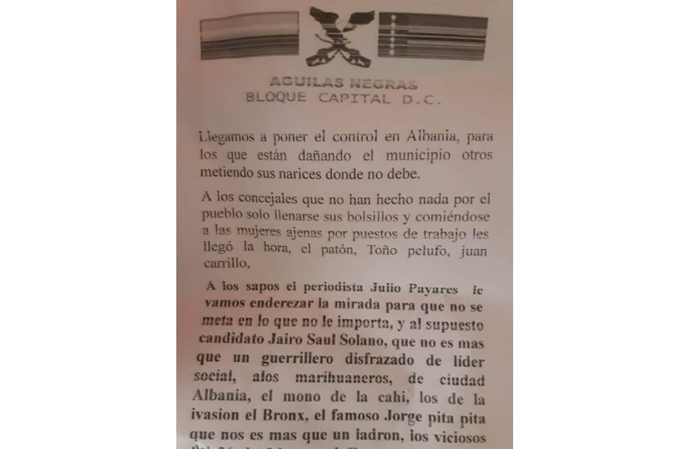Líder social de Albania, La Guajira, denuncia amenazas en su contra