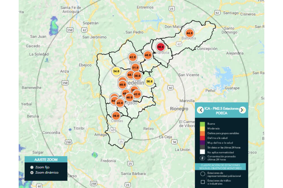 Sistema de Alertas Tempranas reporta que la calidad del aire en Medellín es dañina