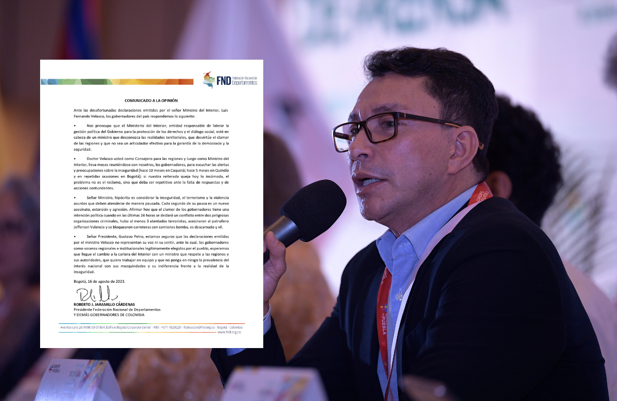 Carlos Caicedo se aparta de gobernadores que critican la “paz total” de Petro