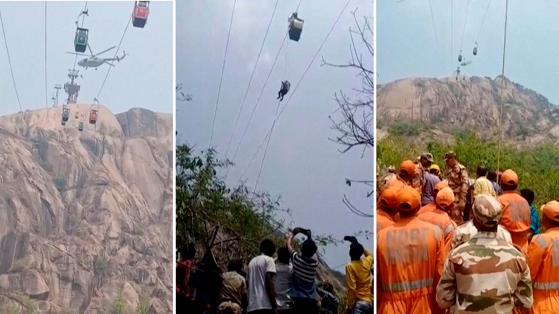 Accidente de teleférico en India deja una persona muerta y decenas de heridos