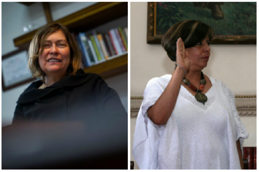 María Eugenia Martínez, exdirectora del Instituto Distrital de Patrimonio Cultural y Martha Lucía Sánchez, exsecretaria de la Mujer. /Fotos: Andrés Torres – El Espectador – Alcaldía de Bogotá.