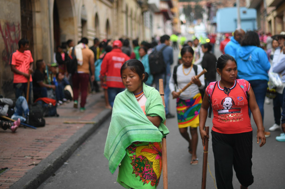 Más de 450 indígenas de Chocó permanecen en Bogotá exigiendo cumplimiento del Gobierno