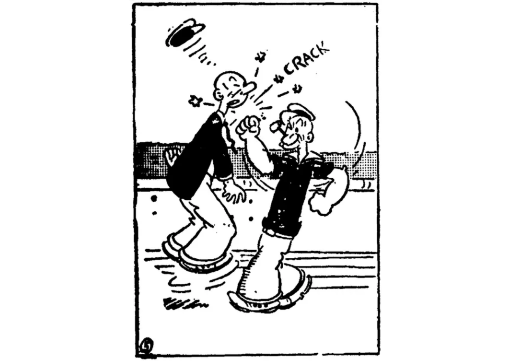 Este es el dibujo del primer puño que dio Popeye.