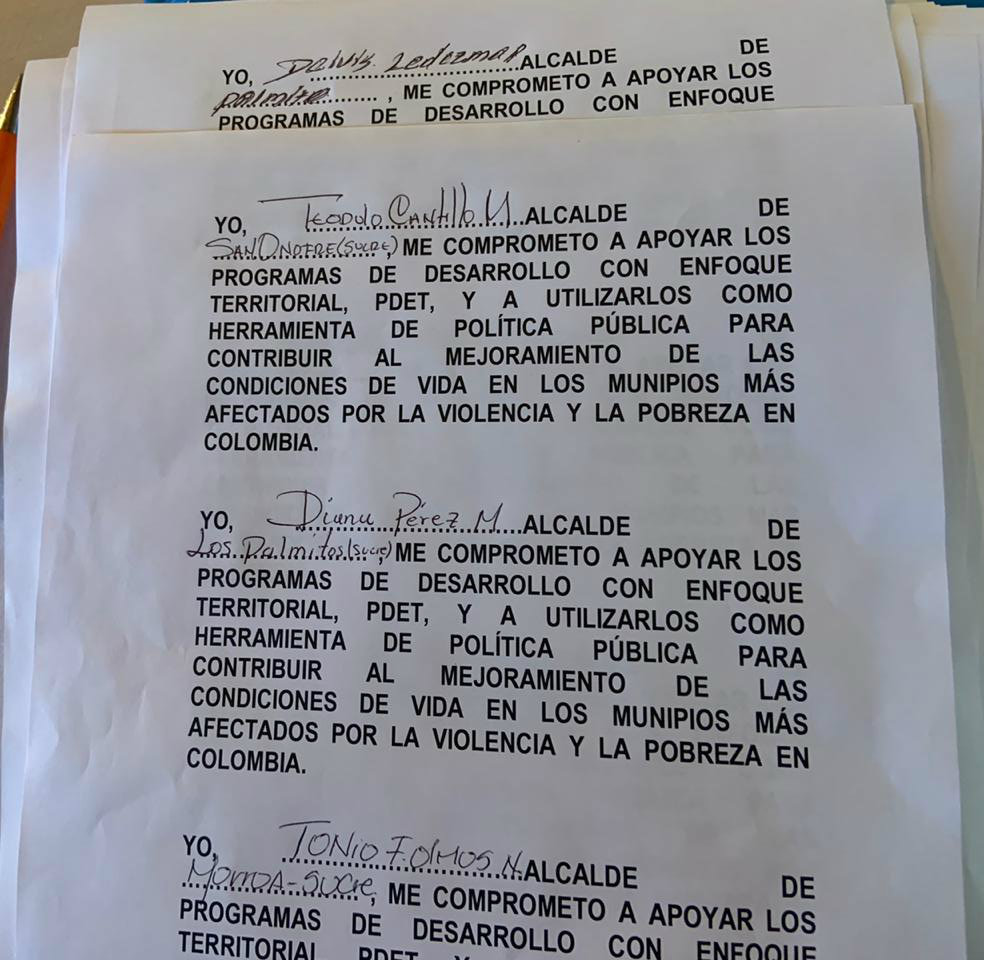 El consejero para la Estabilización manifestó que este pacto es una muestra más del compromiso del presidente Iván Duque para mejorar el desarrollo integral en las regiones “Los PDETS son la ruta para estabilizar los 170 municipios más afectados por la violencia y la pobreza”, expresó.