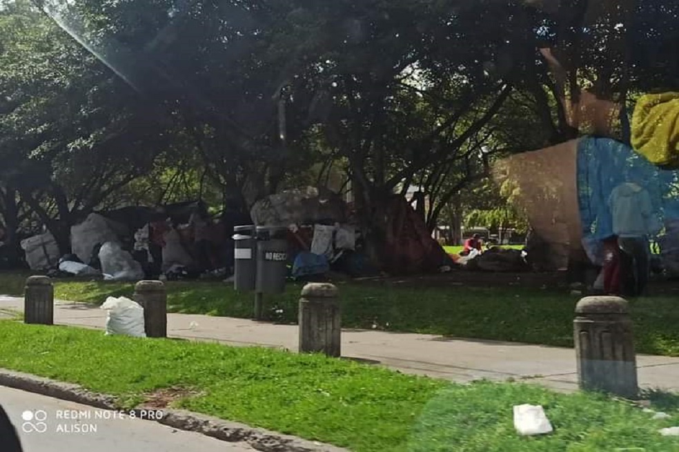 Parque San Marcos, de Engativá, un hogar para los habitantes de calle