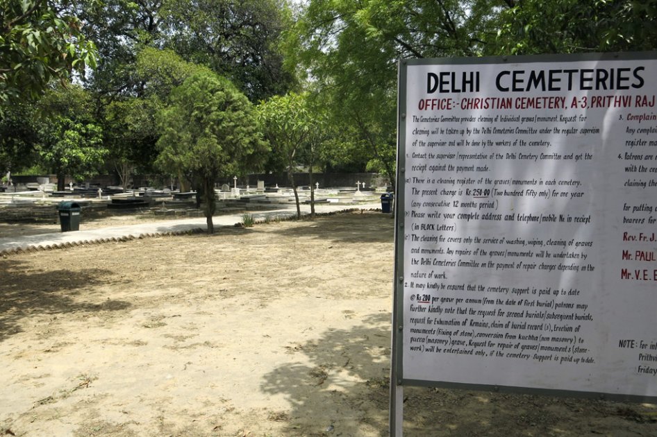 En la imagen, cementerio de York, uno de los camposantos de la capital india.