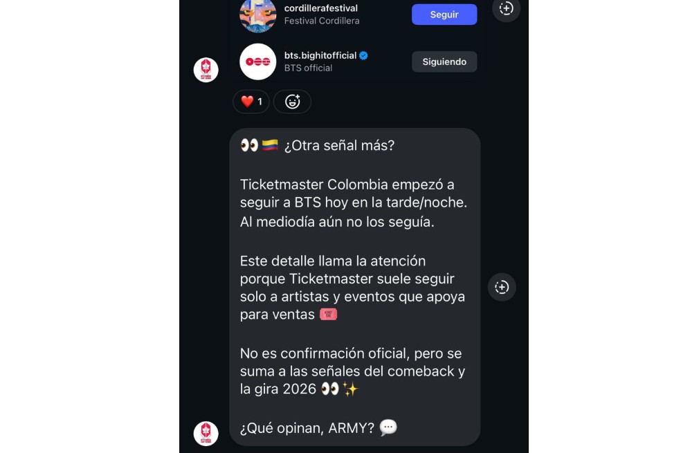BTS en Colombia.