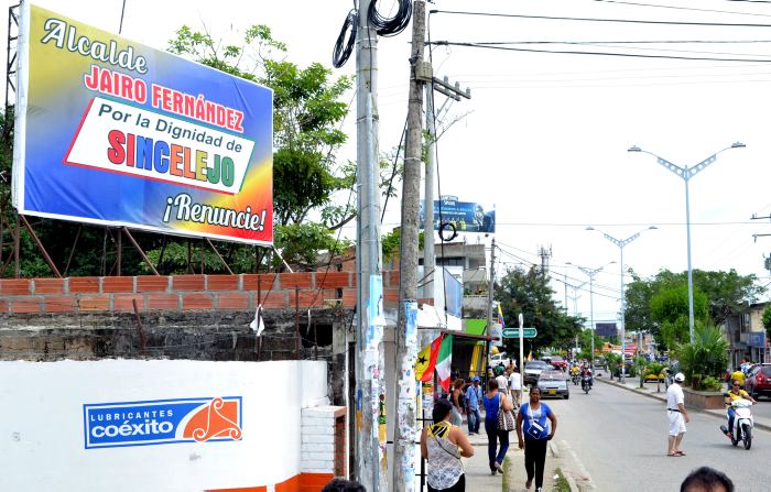 Vallas publicitarias en Sincelejo piden renuncia del Alcalde