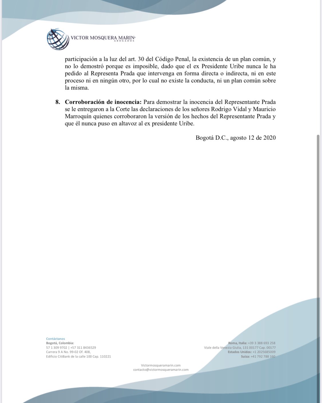 Comunicado Álvaro Prada