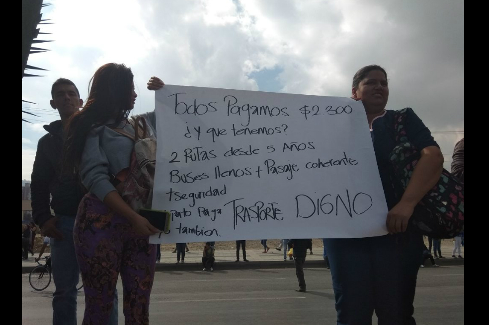 En imágenes: caos en Transmilenio por protestas en la Autopista Sur