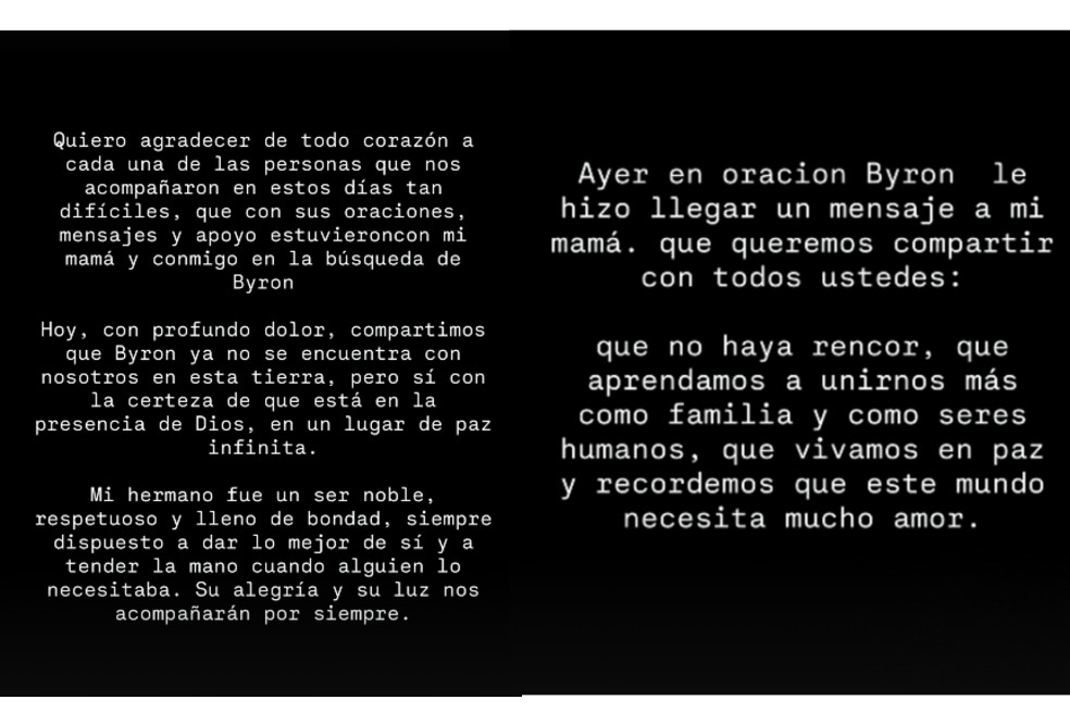 Mensaje de la hermana de B-King.