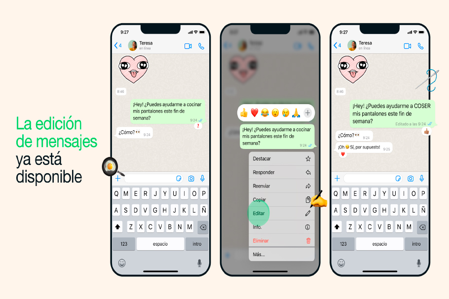 Cómo editar mensajes de WhatsApp ya enviados