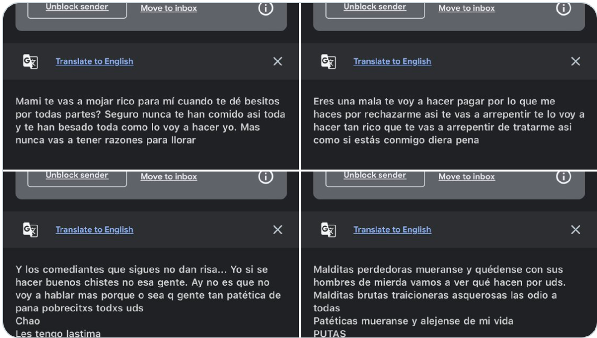 Rebeca García hostigaba a sus víctimas con mensajes amenazantes y con contenido sexual.