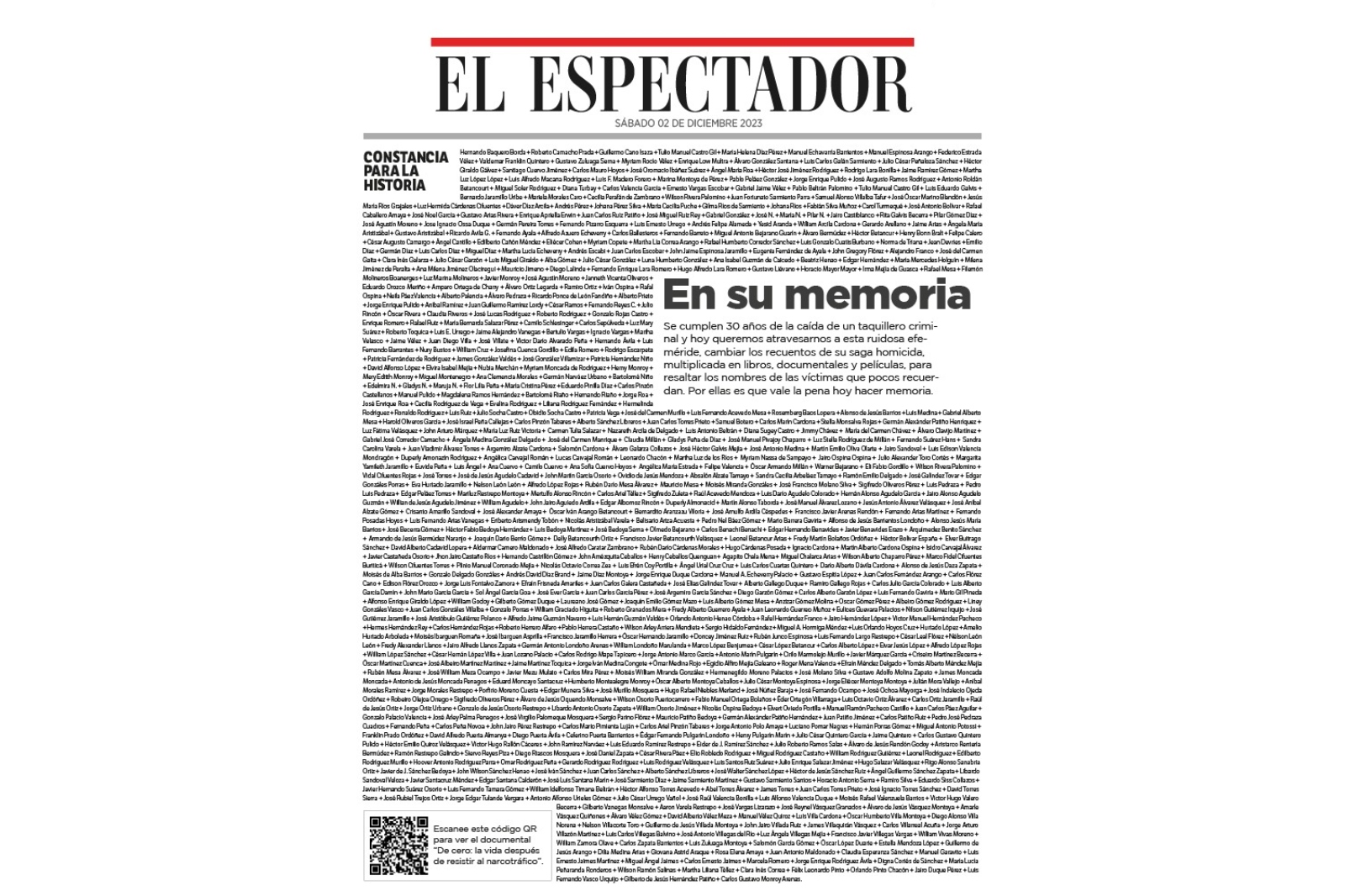 En su memoria: 661 víctimas de un taquillero criminal que es mejor ni  mencionar