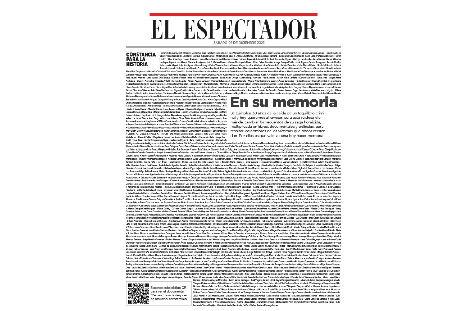 En su memoria: 661 víctimas de un taquillero criminal que es mejor ni mencionar