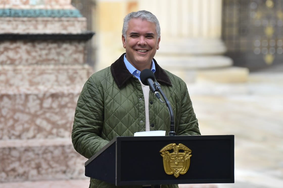 El presidente Iván Duque, durante discurso apertura jornada electoral 2022, segunda vuelta.