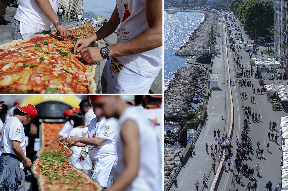 Así se hizo la pizza más larga del mundo