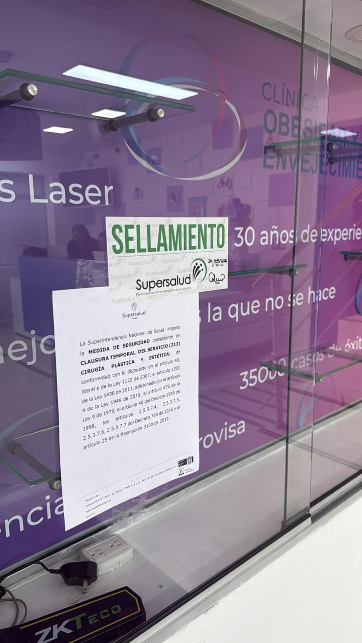 Supersalud ordena cierre temporal de un servicio de cirugía estética en Bogotá