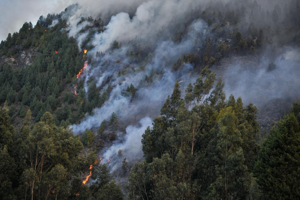 Incendio en Nemocón, en la vereda La Puerta.