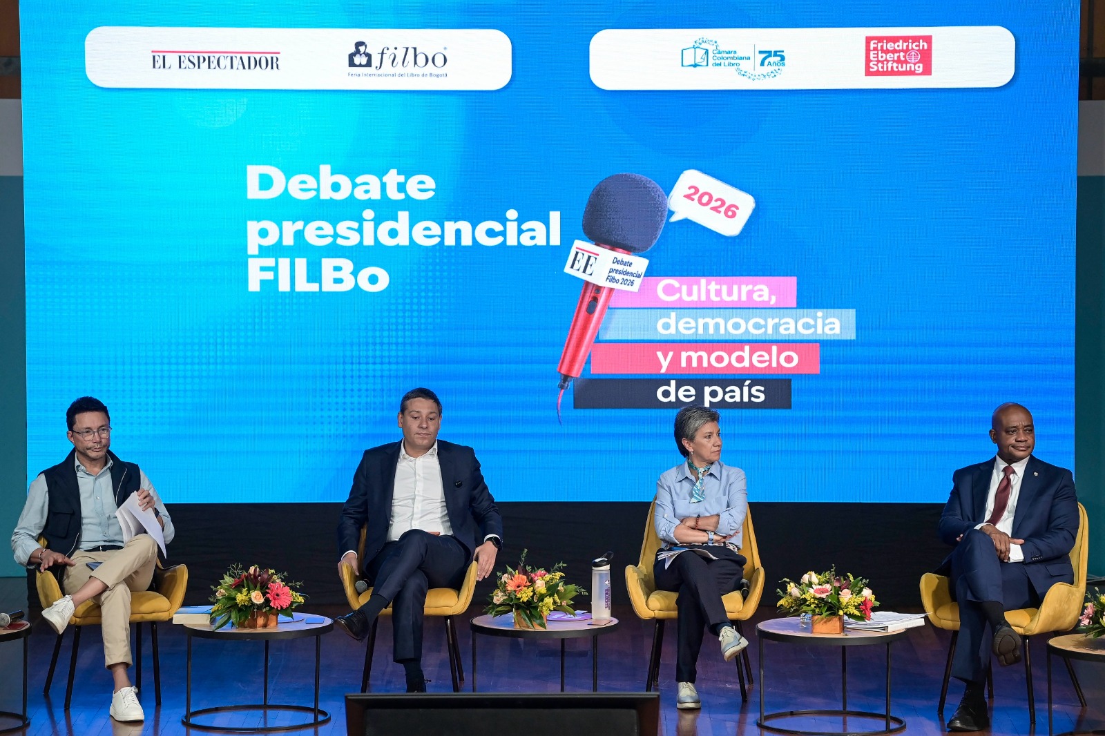 Carlos Caicedo, Mauricio Lizcano, Claudia López y Luis Gilberto Murillo en debate de El Espectador.