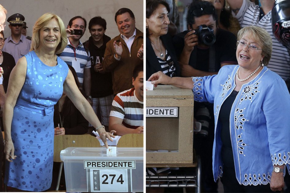 En la segunda vuelta presidencial en Chile se enfrentan Michelle Bachelet (der), la más opcionada, y Evelyn Matthei (izq)./ EFE
